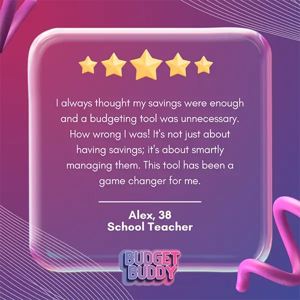 Five-star review for Budget Buddy by teacher.